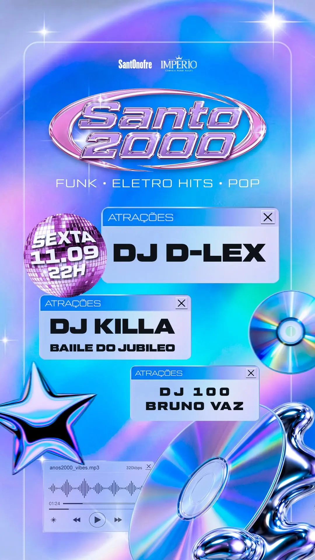 Flyer de D-Lex, DJ Killa, DJ 100 e mais 4 artistas