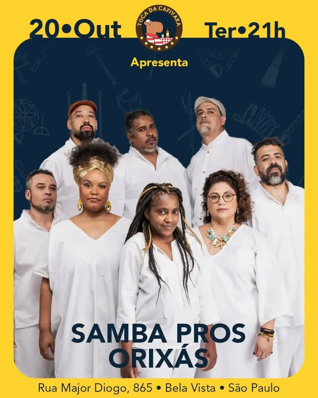 Flyer de Samba Pros Orixás