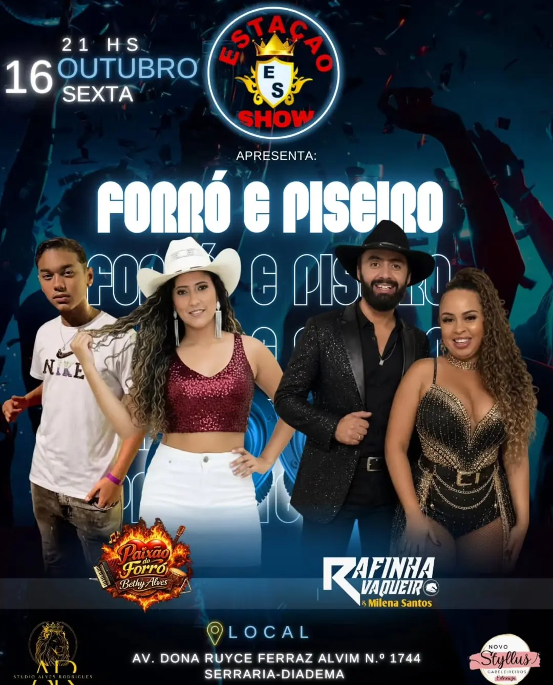 Flyer de Paixão do Forró e Rafinha Vaqueiro & Milena Santos