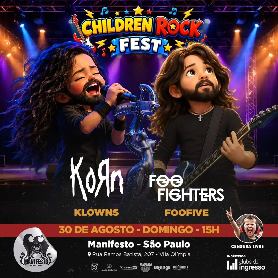 Flyer de KoRn Experience Brazil, Foo Five e Korn Cover