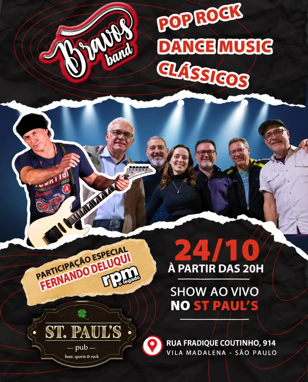 Flyer de Bravos Band e Fernando Deluqui