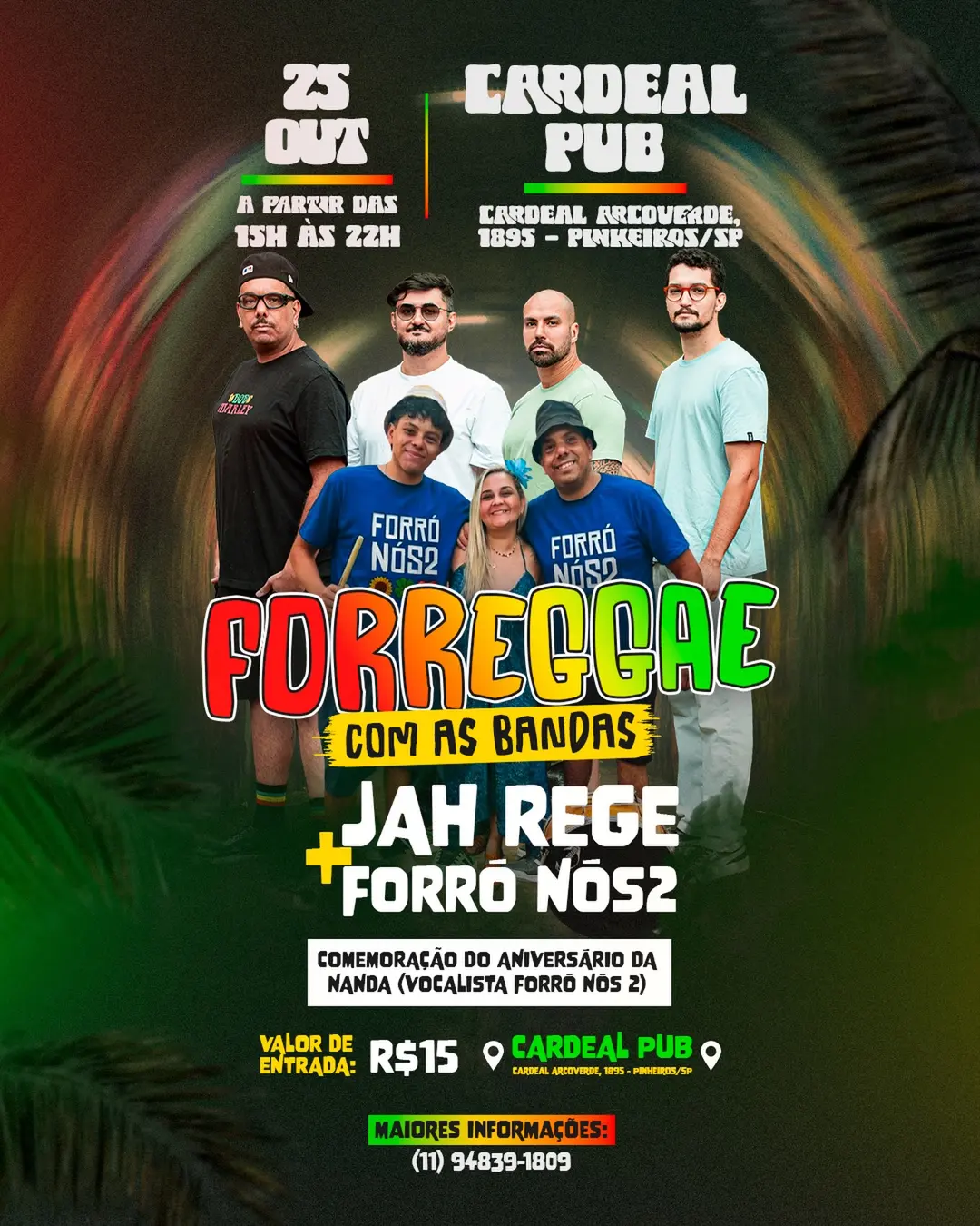 Flyer de Jah Rege, Forró Nós 2, Forreggae e Planta e Raiz