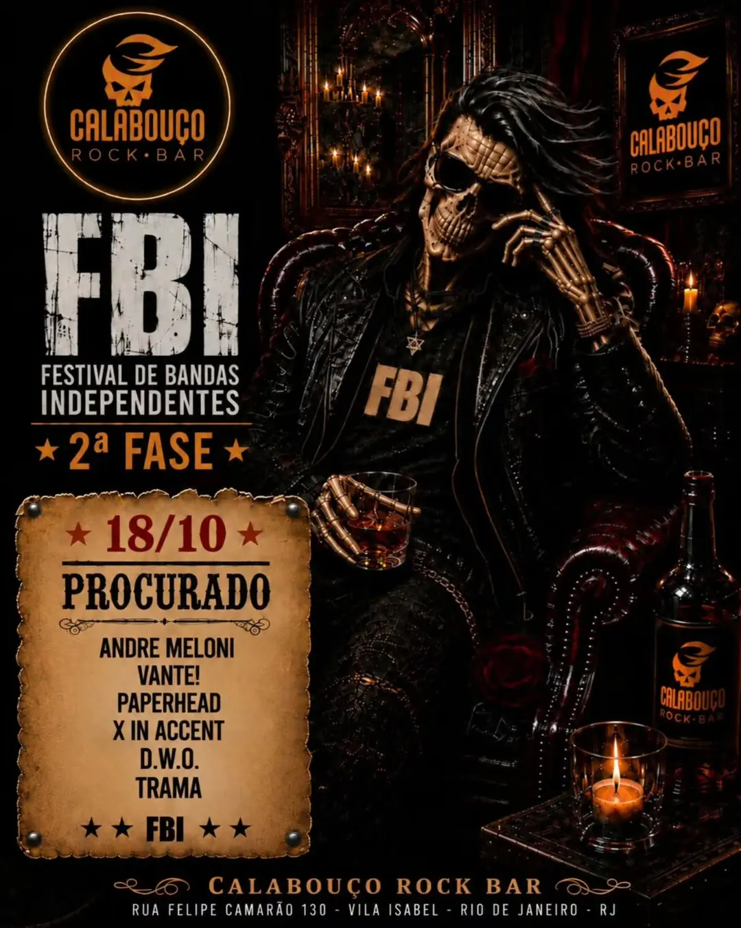 Flyer de Trama, ANDRE MELONI, VANTE! e mais 3 artistas