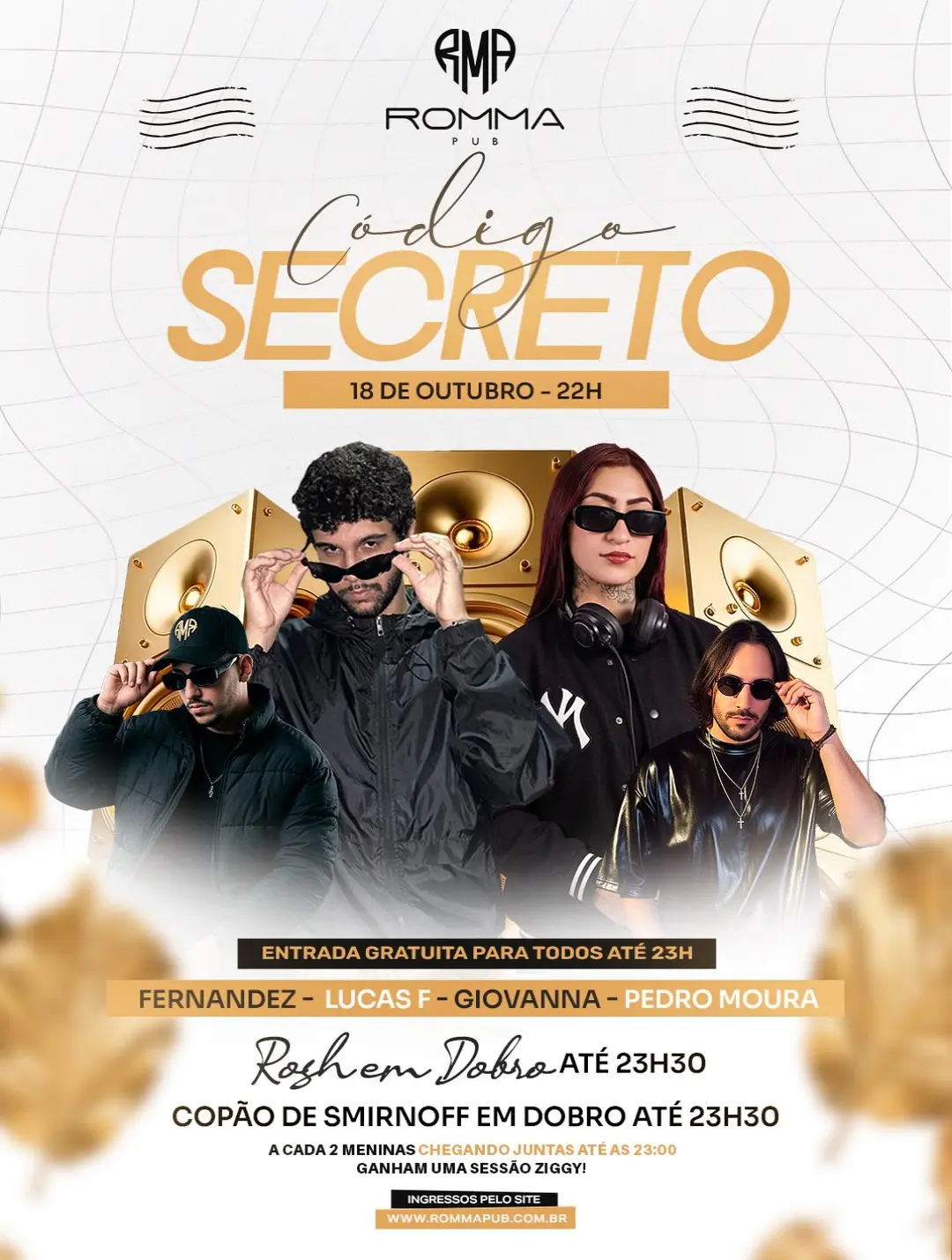 Flyer de Fernandez, Lucas F, Giovanna e Pedro Moura