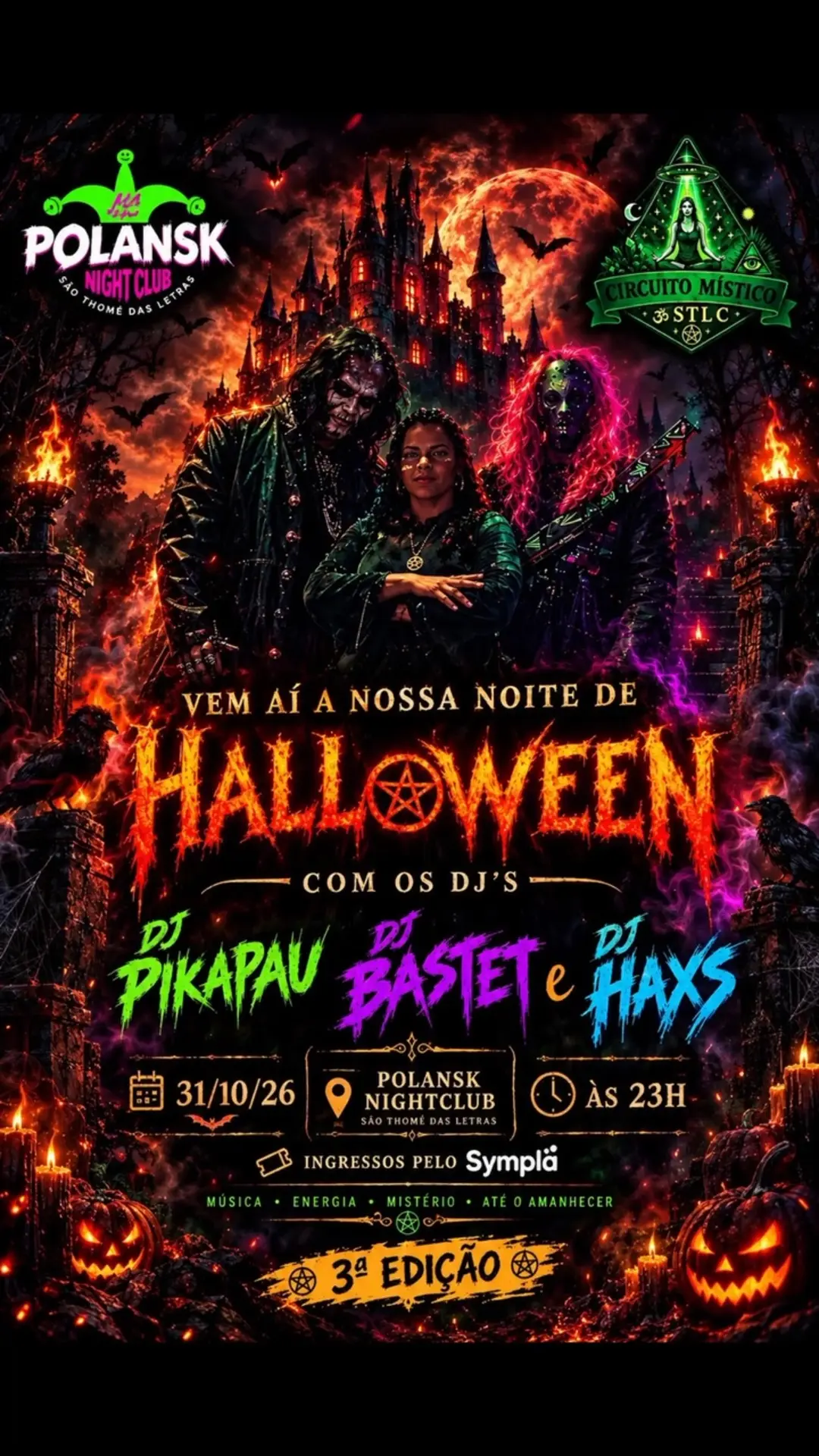 Flyer de Heremita Pikapau de Marte, Haxs e thais.parrilha