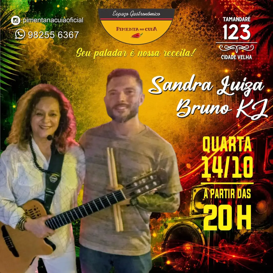 Flyer de Sandra Luiza e Bruno KJ