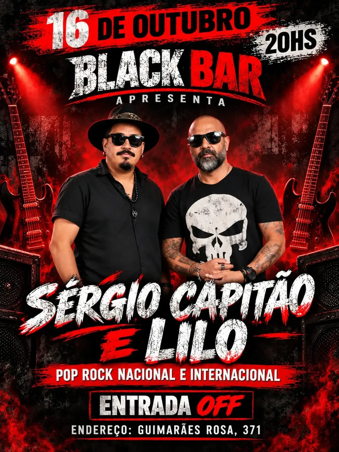 Flyer de Sergio Capitão e Lilo Wilhan