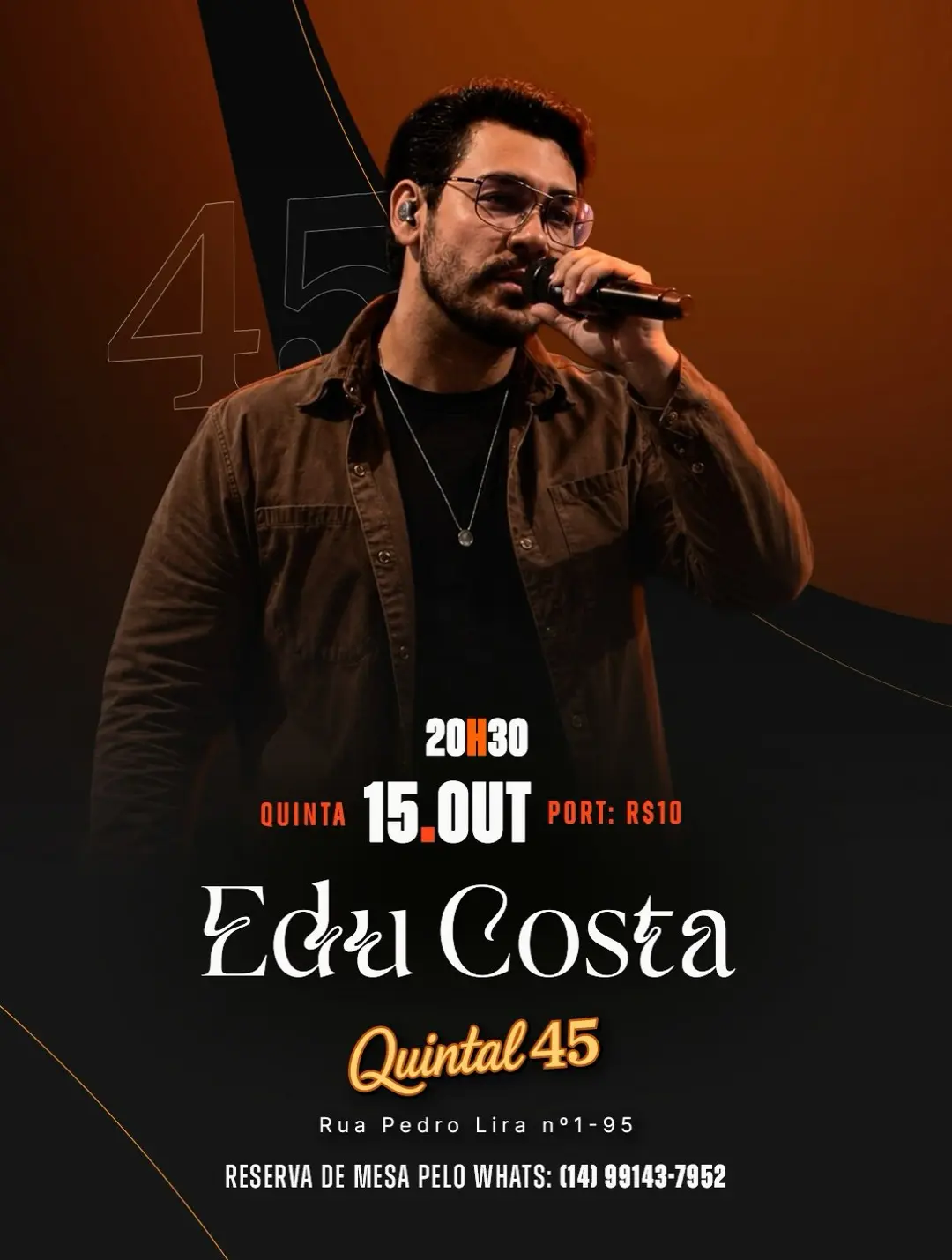 Flyer de Edu Costa