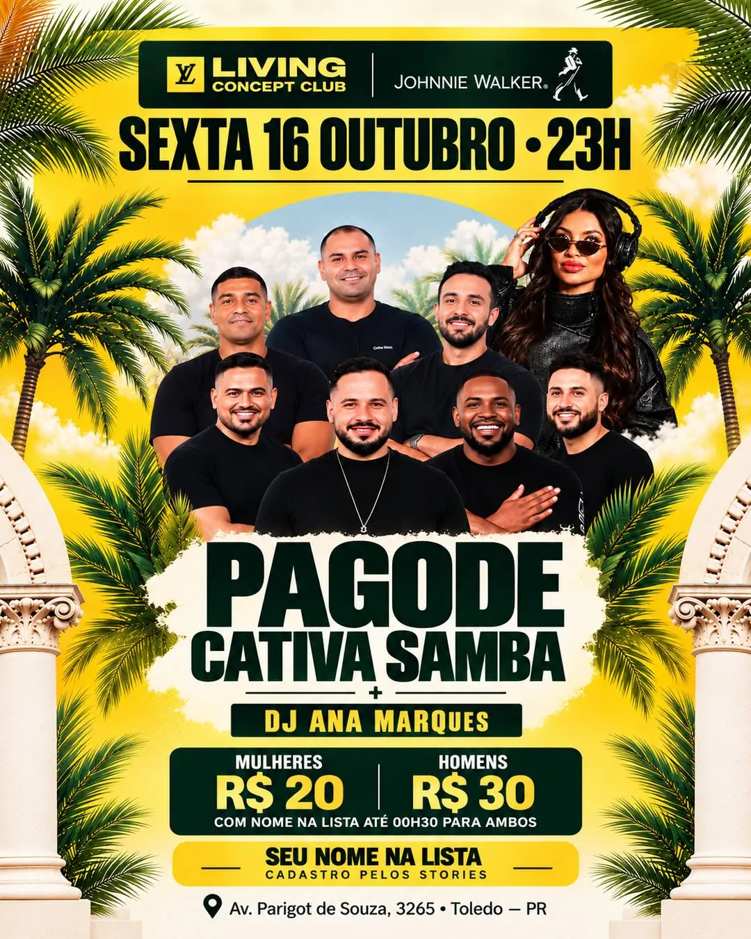 Flyer de PAGODE CATIVA SAMBA e DJ ANA MARQUES