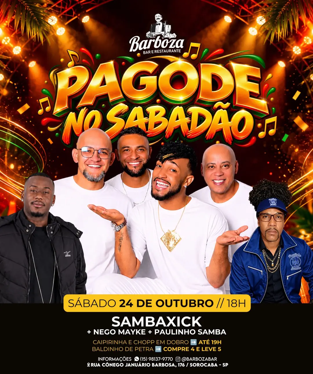 Flyer de Grupo Sambaxick Oficial, Nego Mayke e Paulinho Samba