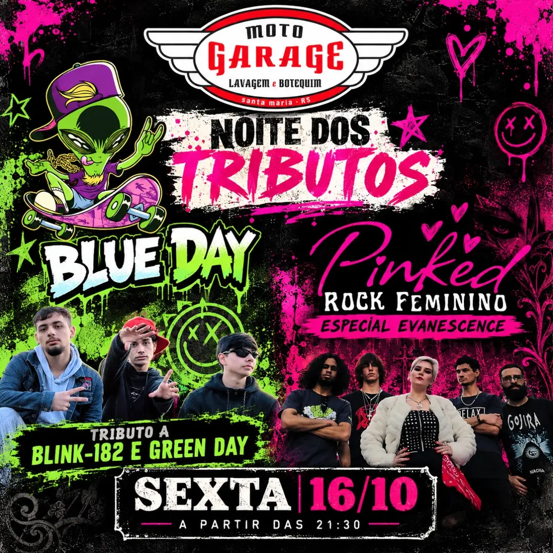 Flyer de Blue Day e PINKED