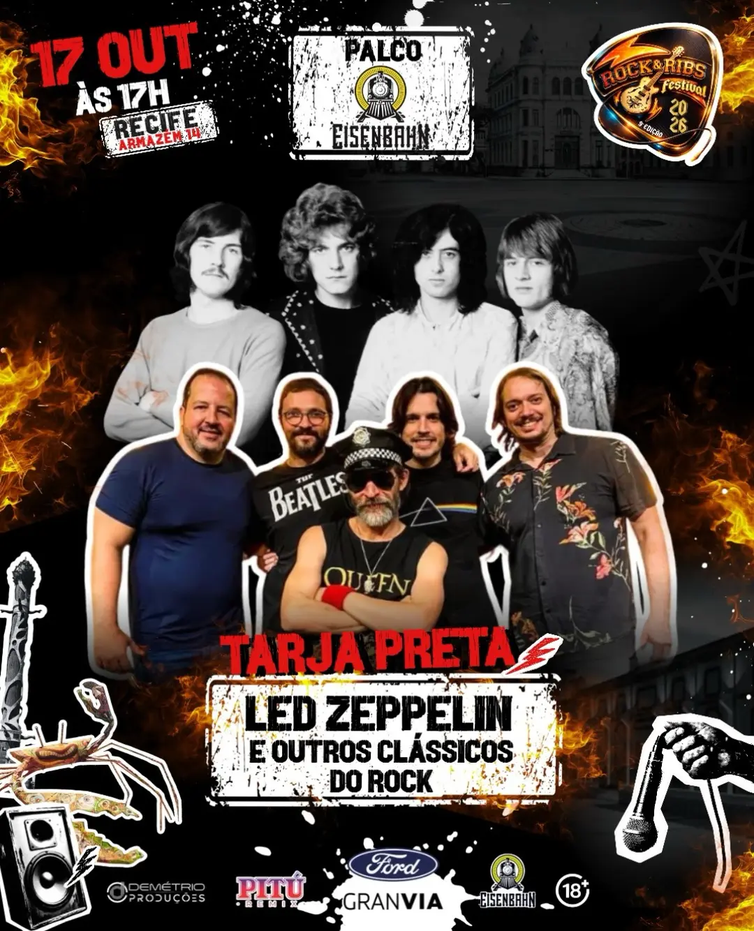 Flyer de Tarja Preta Recife e Tarja Preta