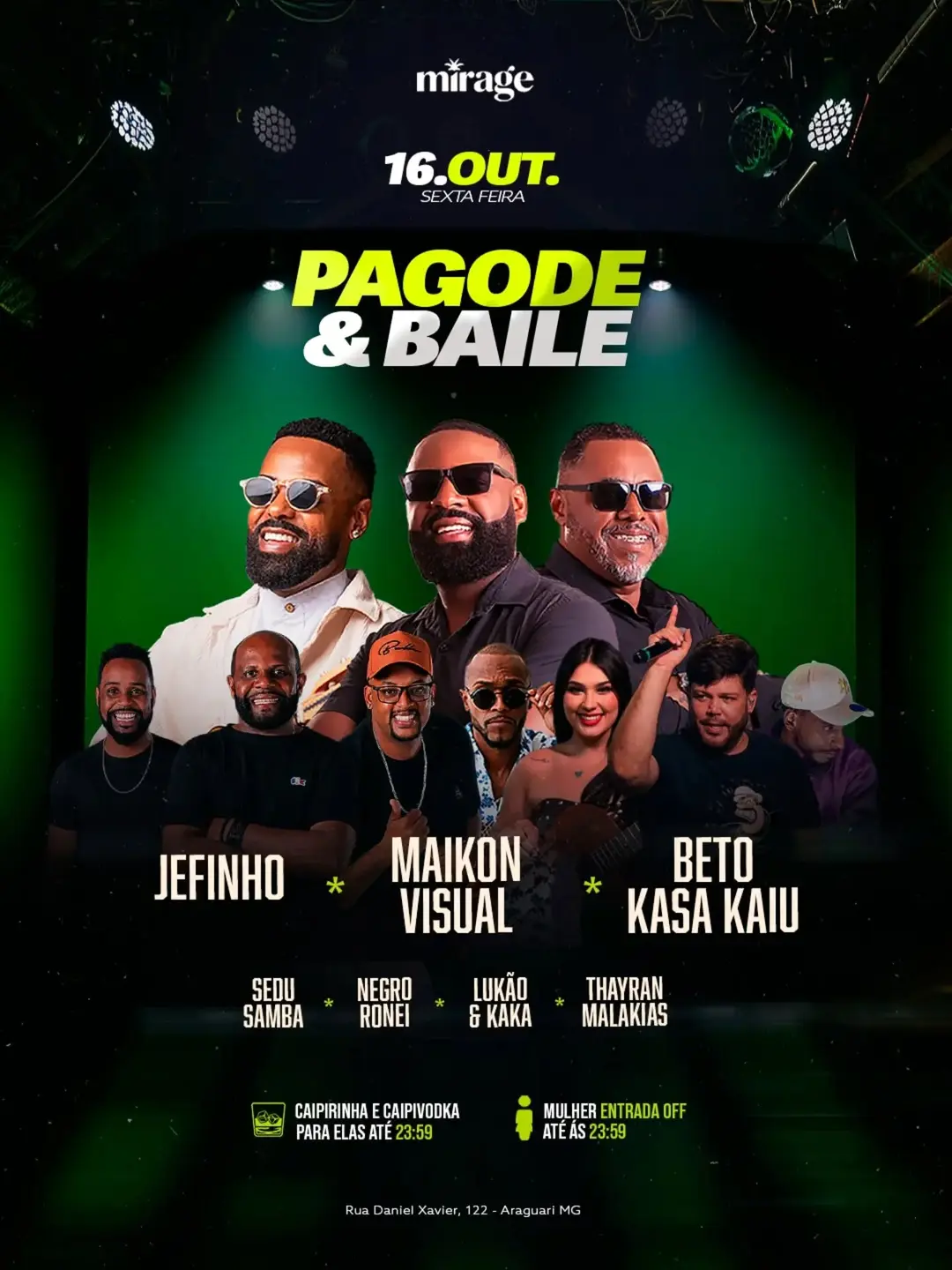 Flyer de Jefinho, Maikon Visual e mais 5 artistas