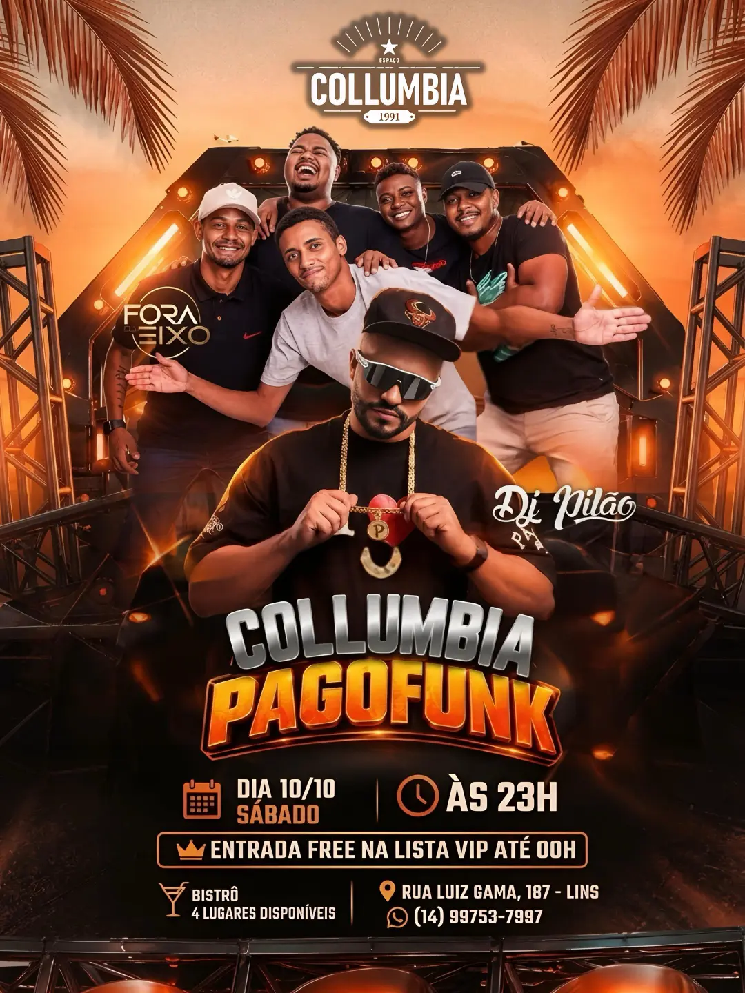 Flyer de Grupo Fora do Eixo e DJ Pilão