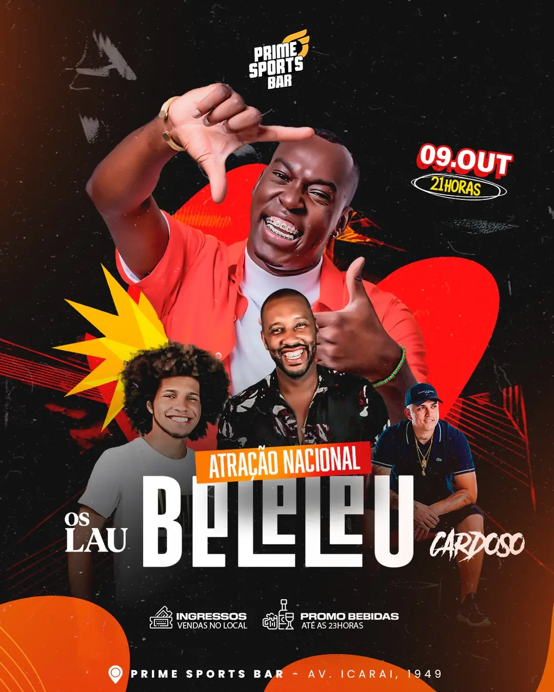 Flyer de Os Lau e Belelú