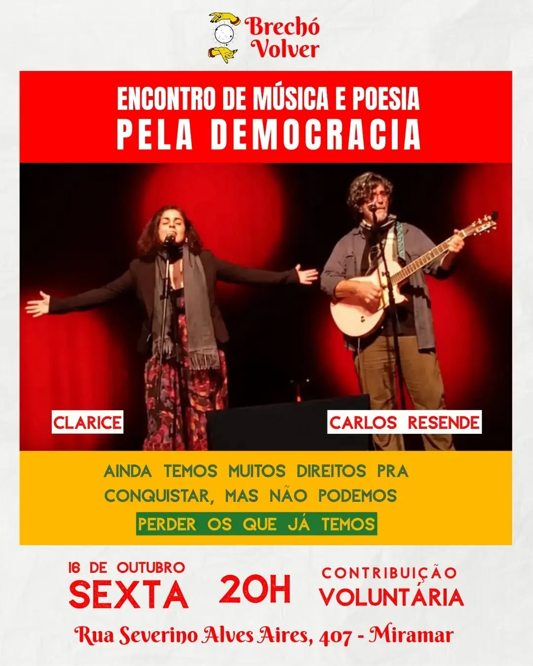 Flyer de Clarice e Carlos Resende