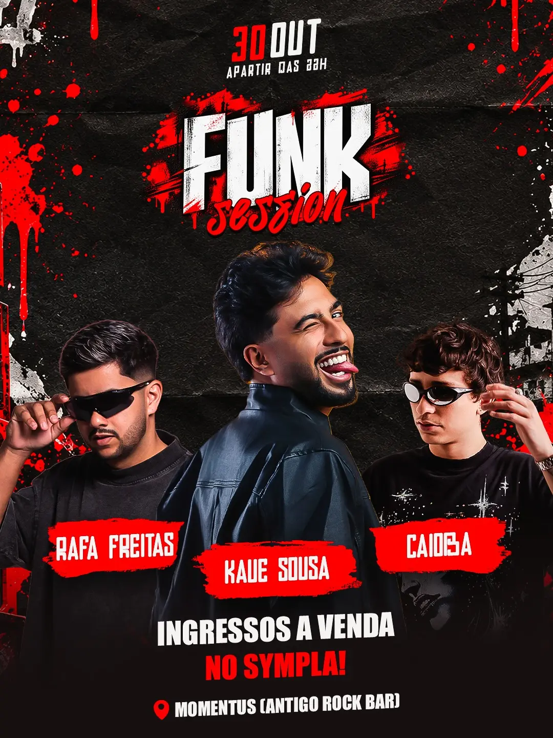 Flyer de Dj Rafa Freitas, Kauê Sousa e Caio Souza