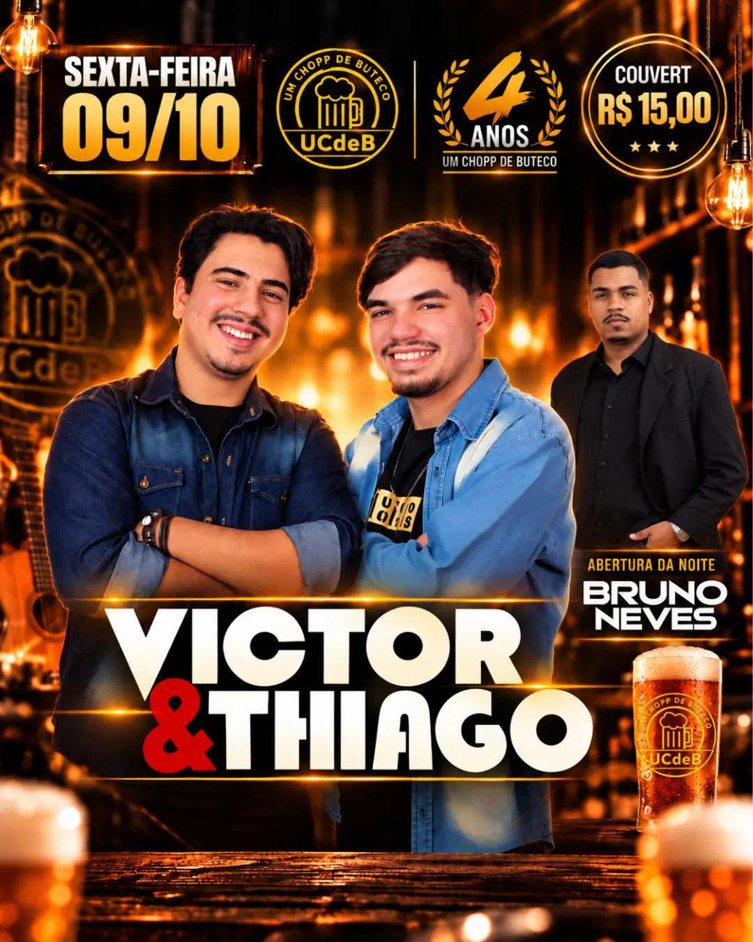 Flyer de Bruno Neves e Victor e Thiago