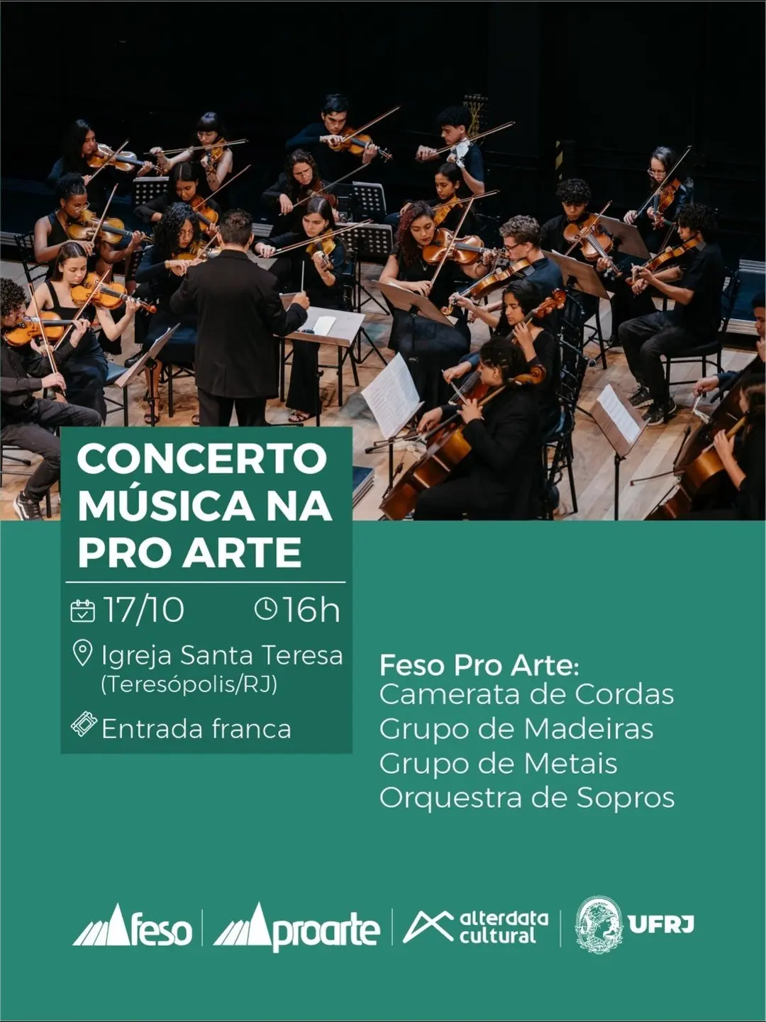 Flyer de Orquestra de Sopros MCR e mais 2 artistas