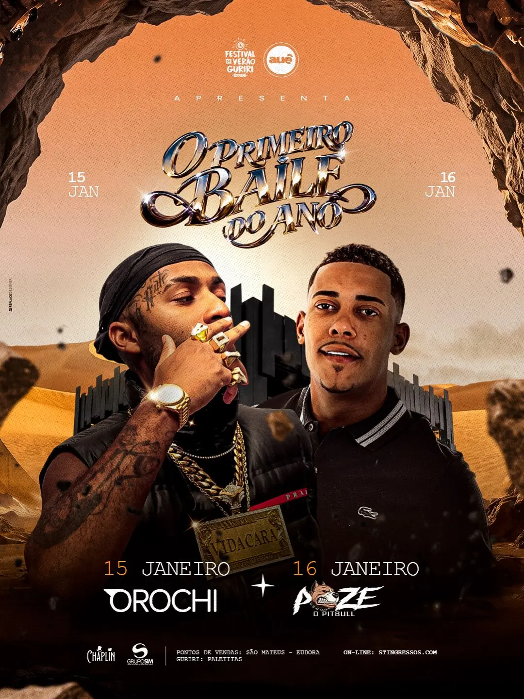 Flyer de PITBULL, Orochi e Poze