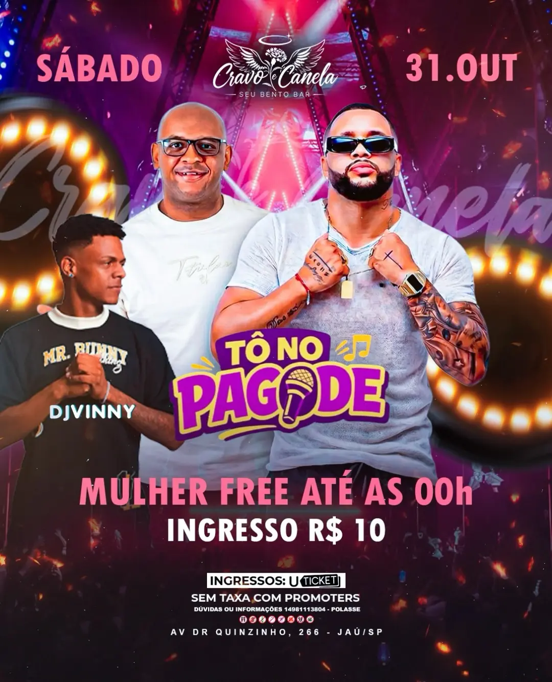 Flyer de Grupo Tono Pagode e Vinny