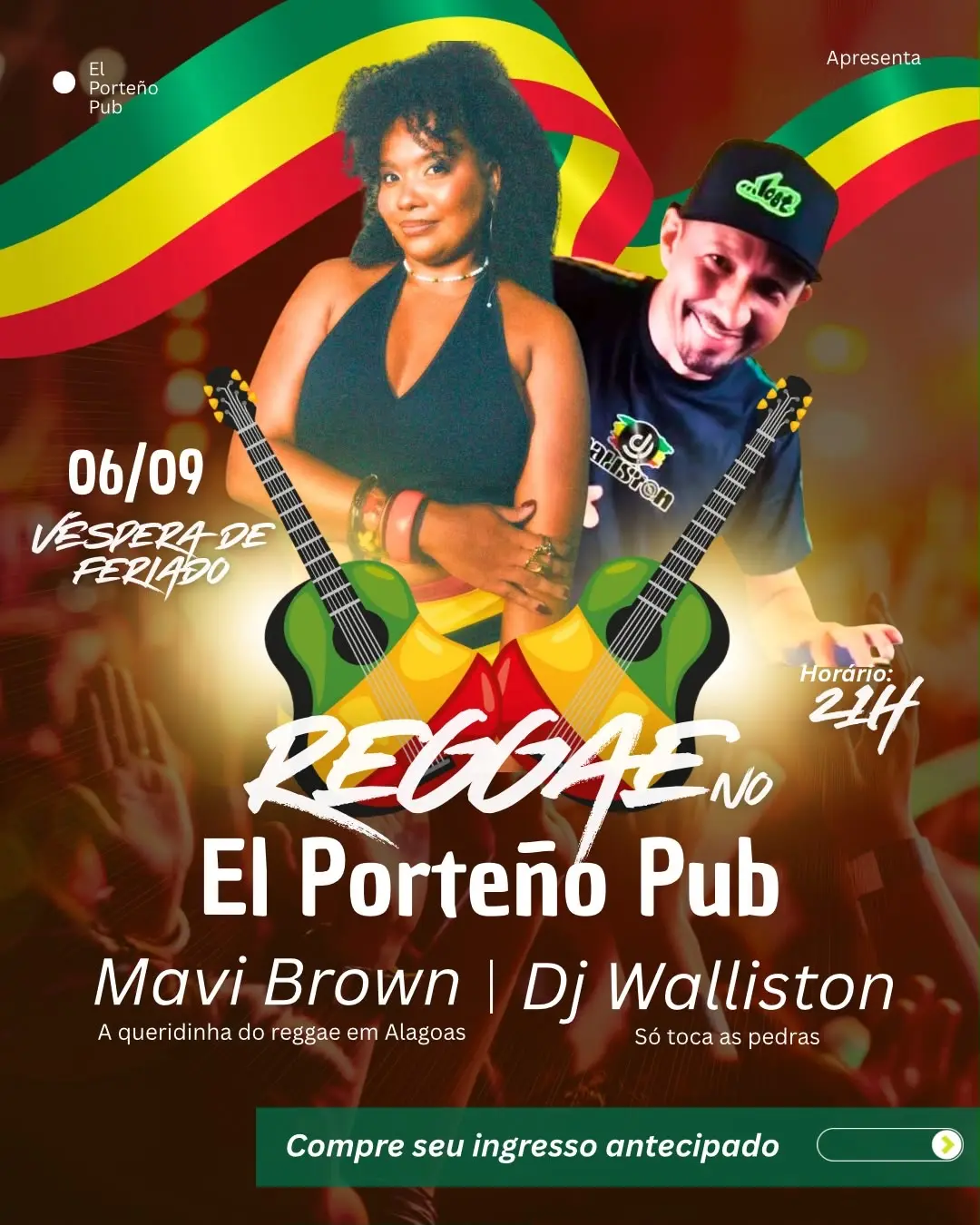 Flyer de Mavi Brown, DJ Waliston e DJ Walliston