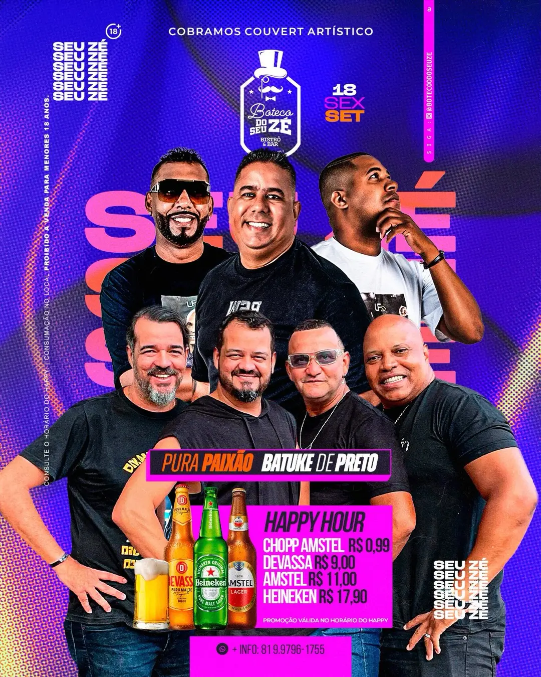 Flyer de Pura Paixão Oficial e Batuke de Preto