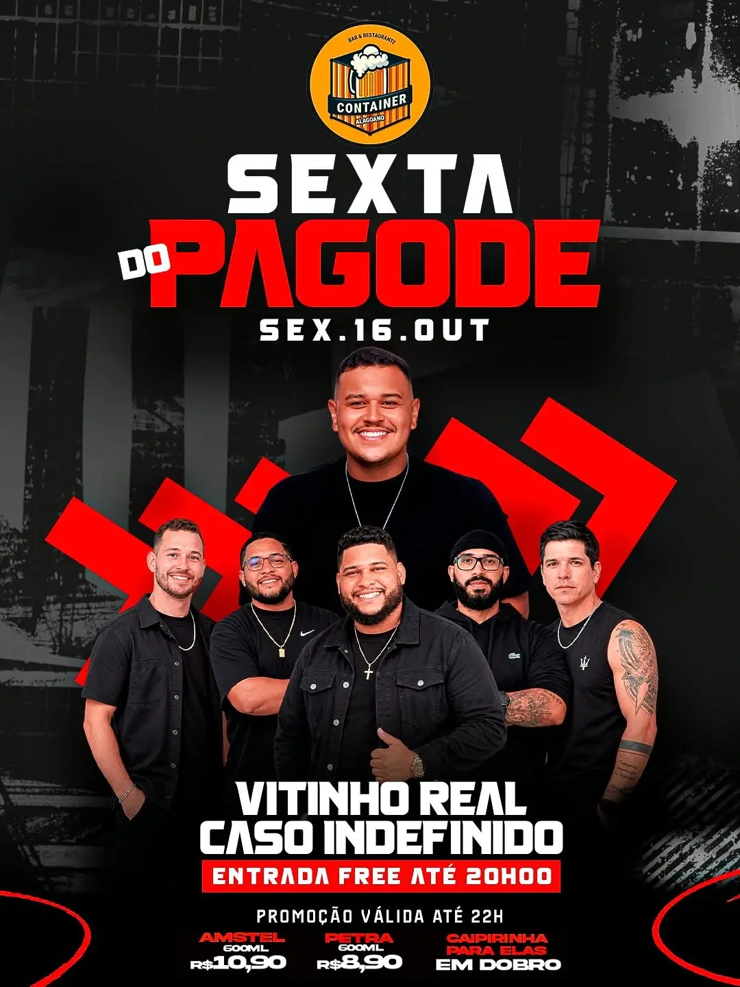 Flyer de Grupo Caso Indefinido e Vitinho Real