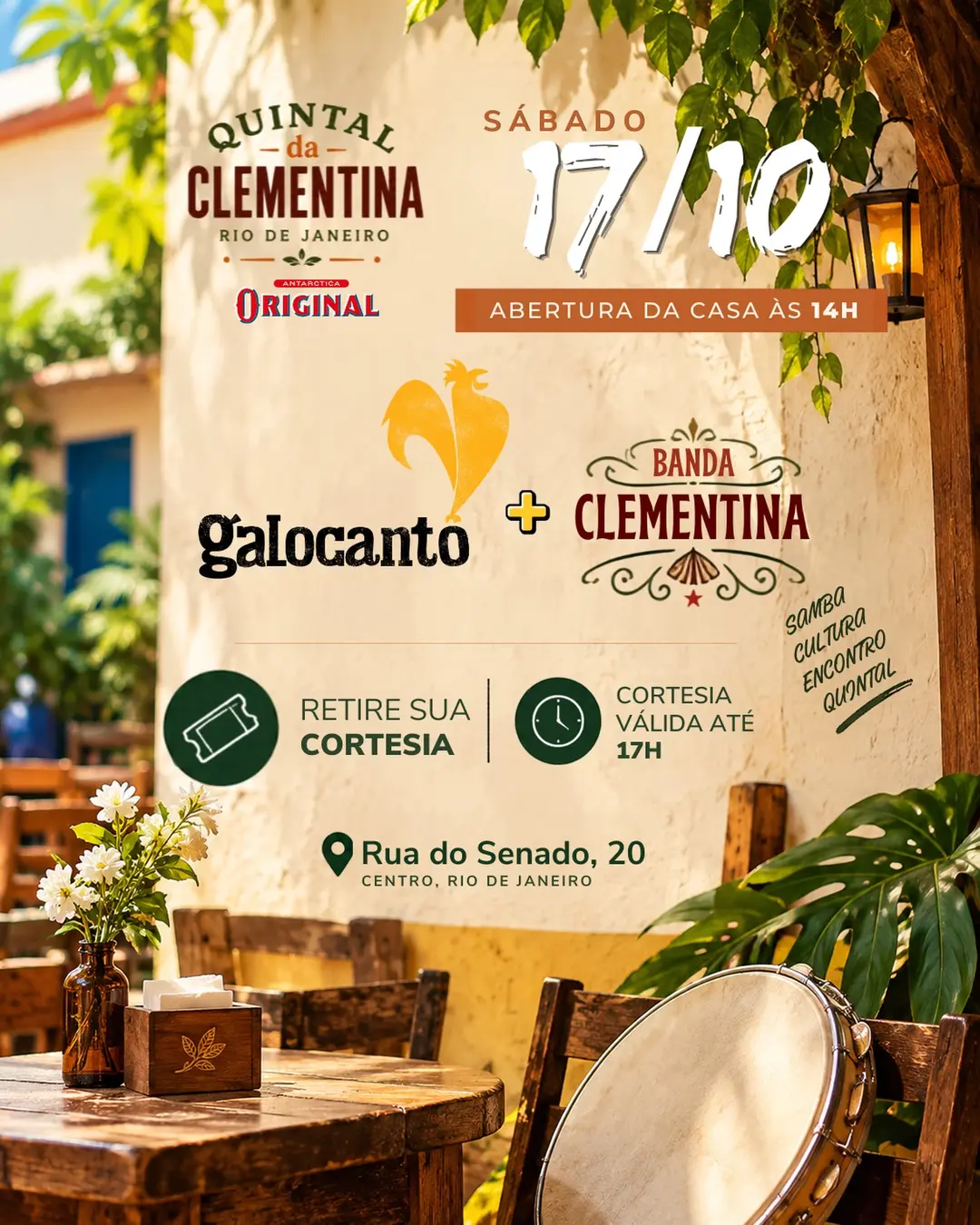 Flyer de Galocantô e Banda Clementina