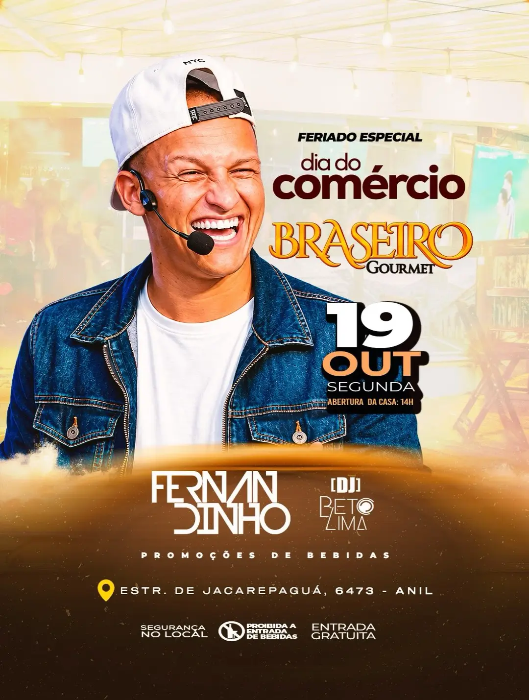 Flyer de Fernandinho e DJ Beto Lima