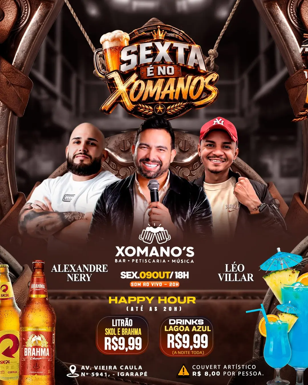Flyer de Alexandre Nery e Leo Villar