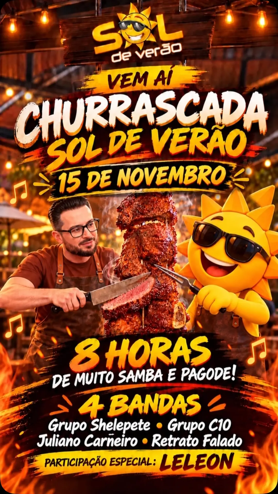 Flyer de Grupo Shelepete Samba e Pagode e mais 4 artistas
