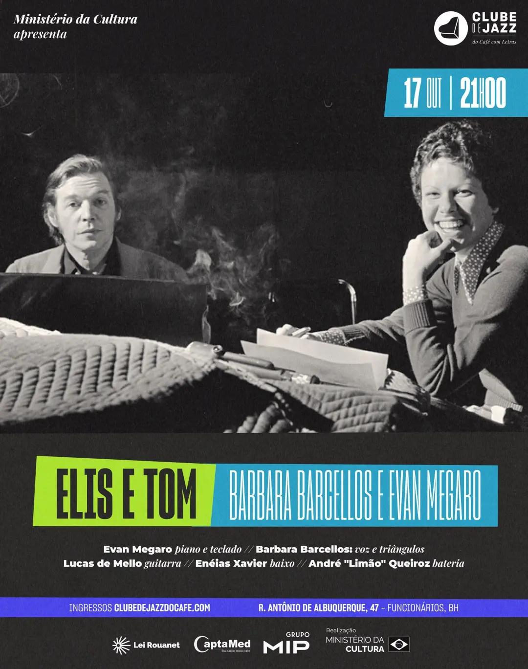 Flyer de Bárbara Barcellos e Evan Megaro