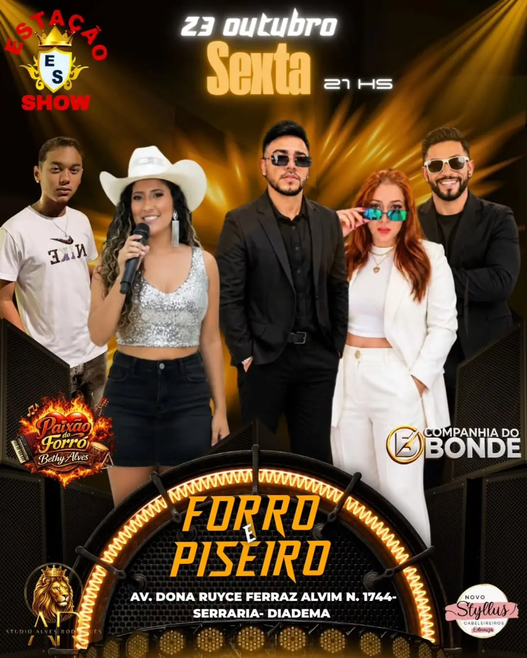 Flyer de Paixão do Forró e Companhia do Bonde