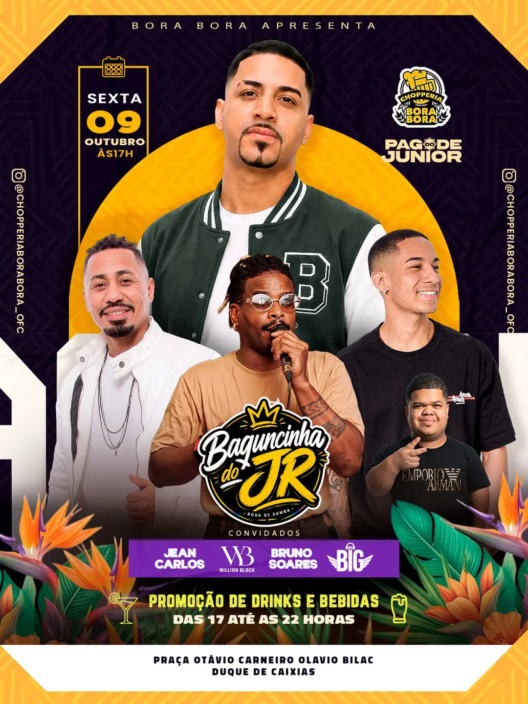 Flyer de Luiz Junior e Roda de samba com convidados