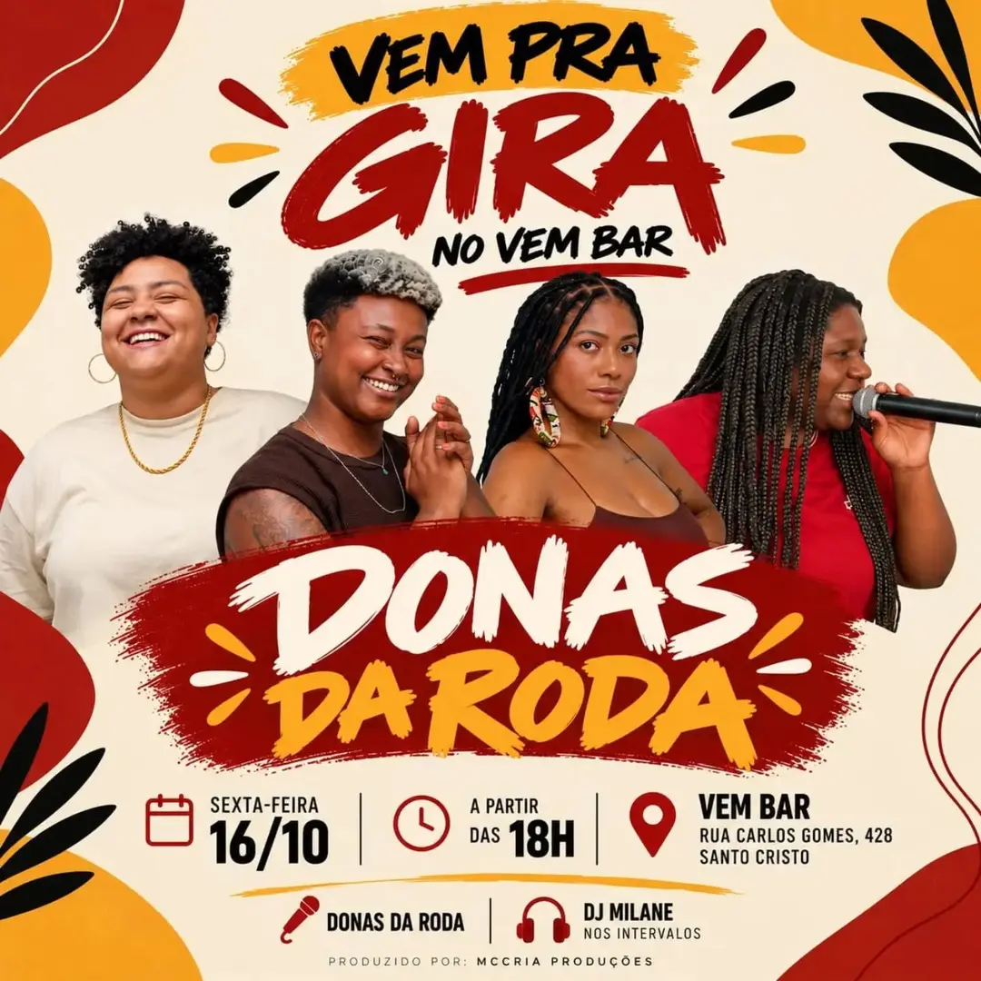 Flyer de Donas da Roda e Dj Milane