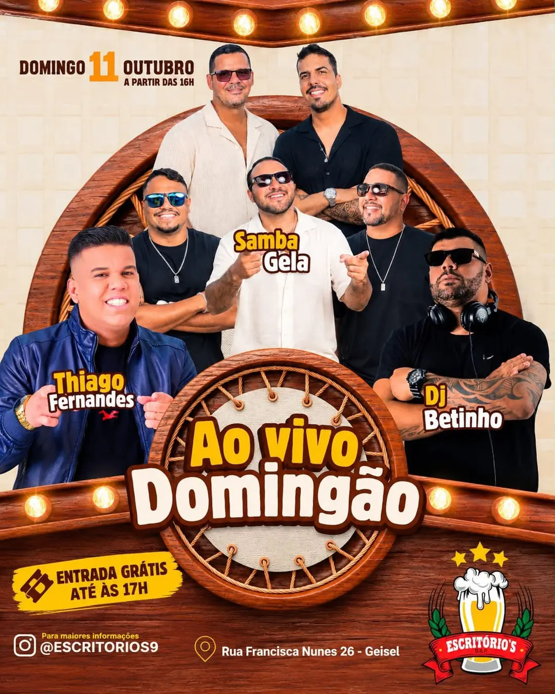 Flyer de Sambagelaoficial e Samba Gela