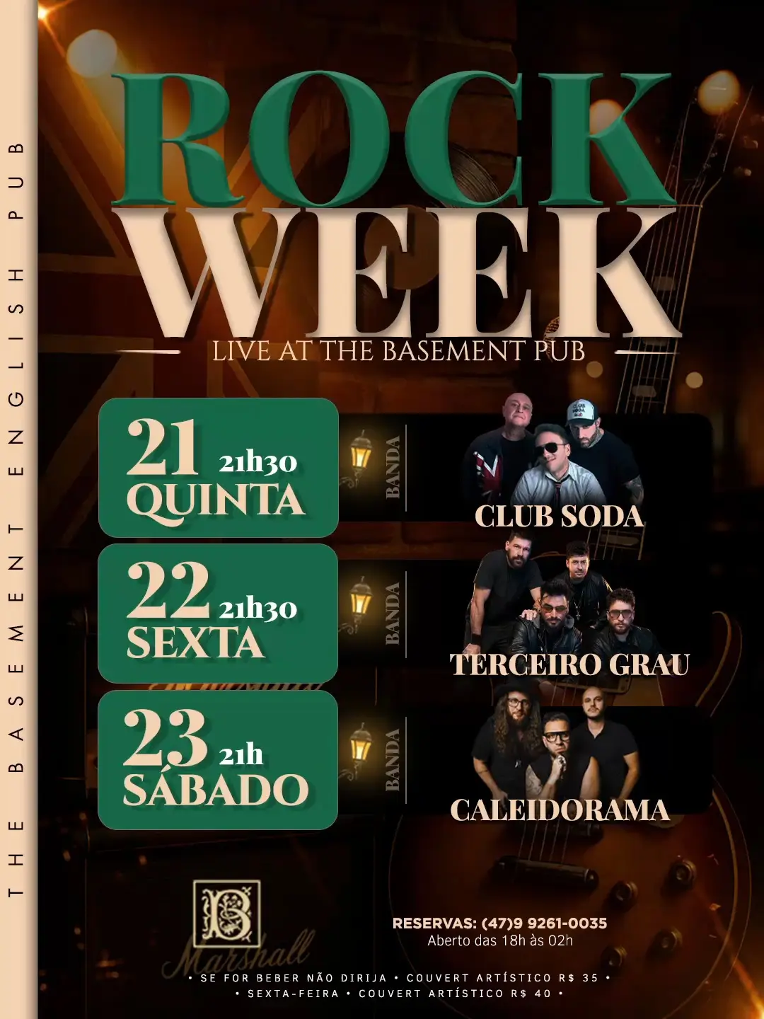 Flyer de Club Soda, TG Rocks e Caleidorama