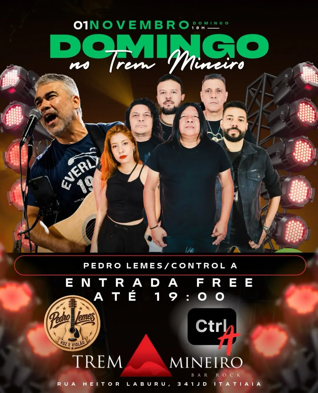 Flyer de Banda Control A e Pedro Lemes