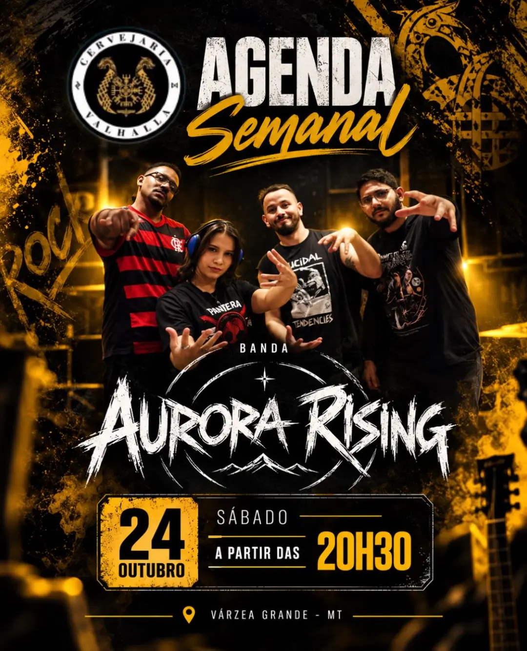 Flyer de Banda Aurora Rising