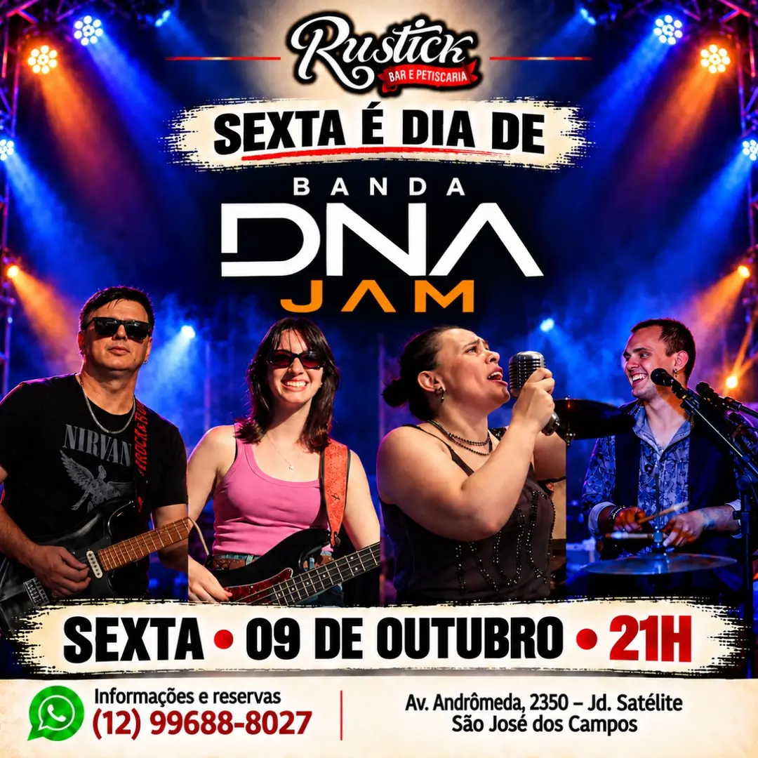 Flyer de DNA Jam e Banda Cultura Rock