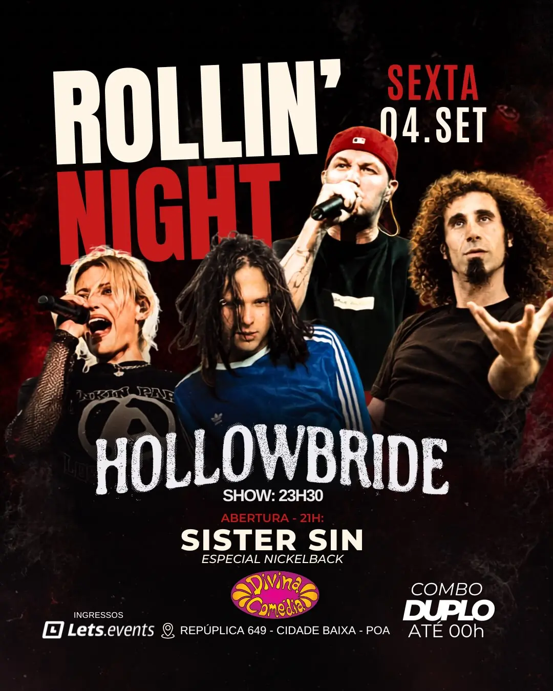 Flyer de Hollowbride, Sister Sin e Nightcrawlers