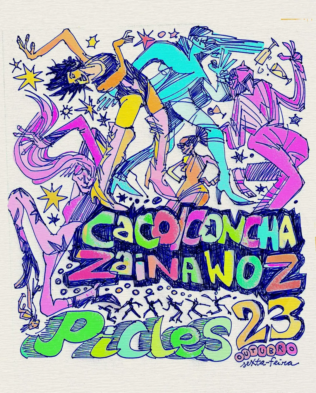 Flyer de Caco Concha e zainawoz