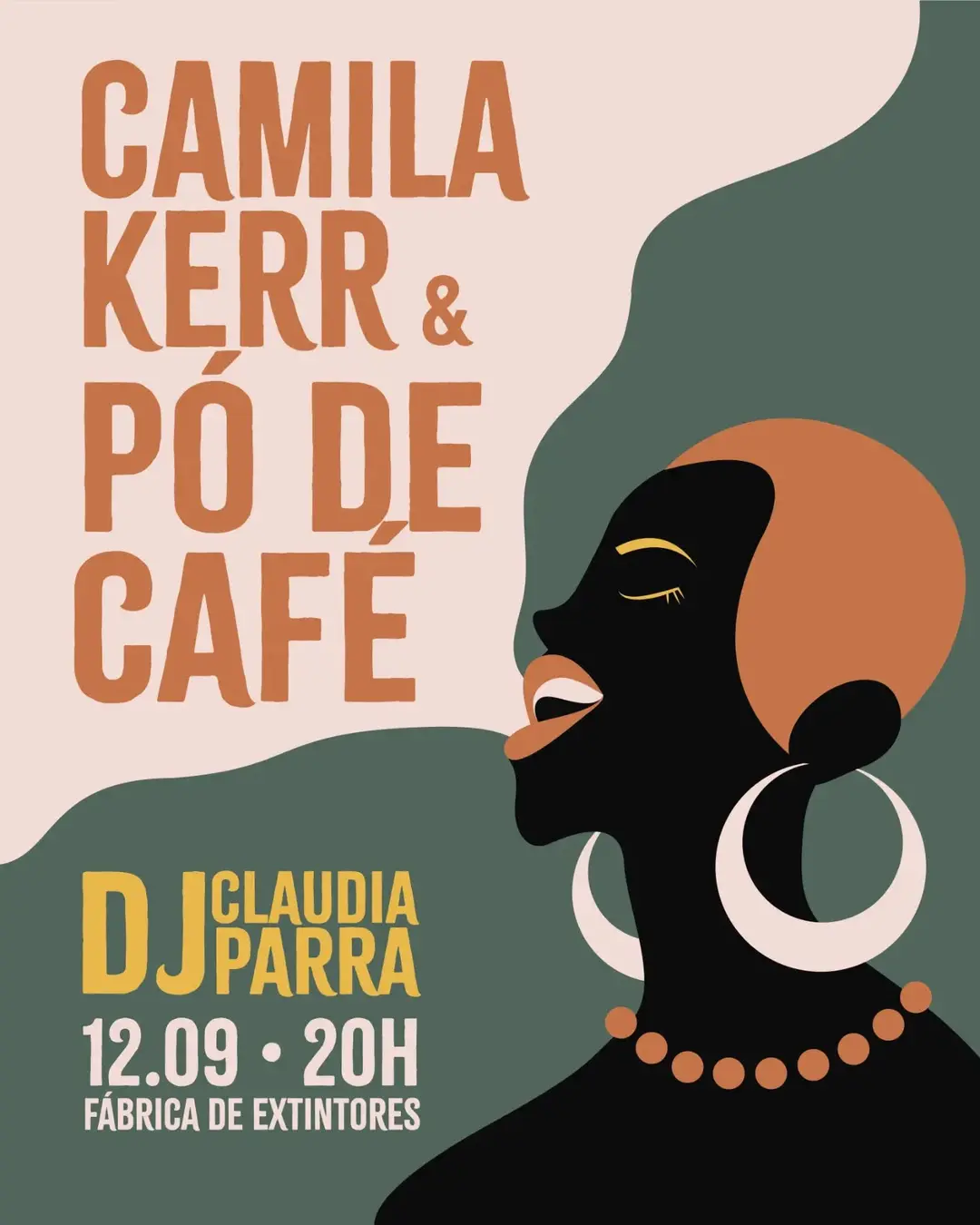 Flyer de Grupo Pó de Café, Cláudia Parra e mais 2 artistas