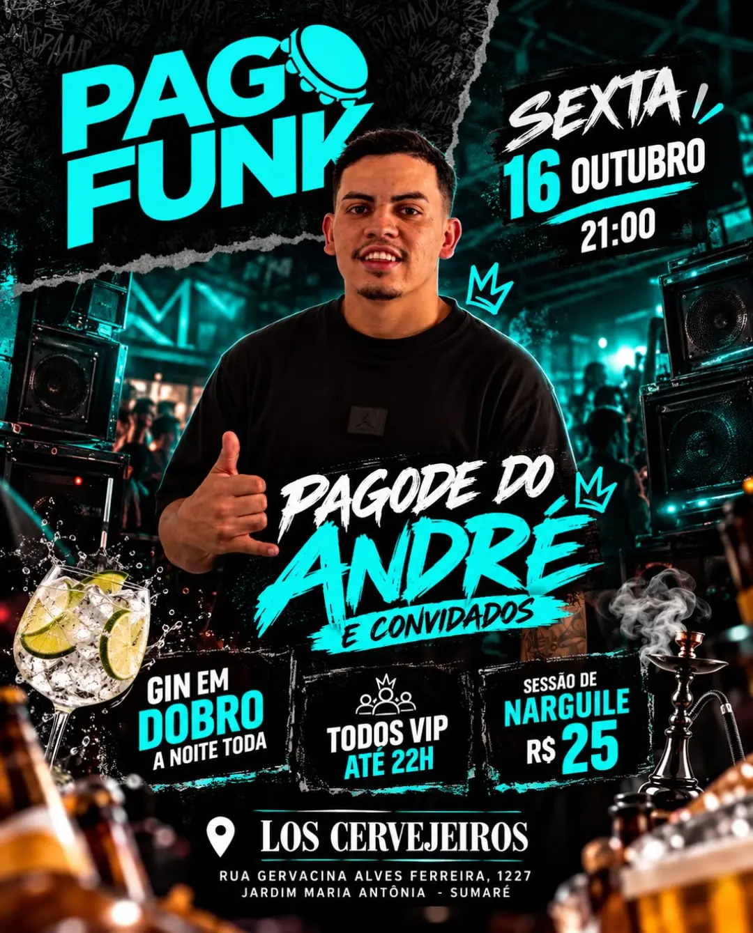Flyer de Pagode do André e Convidados