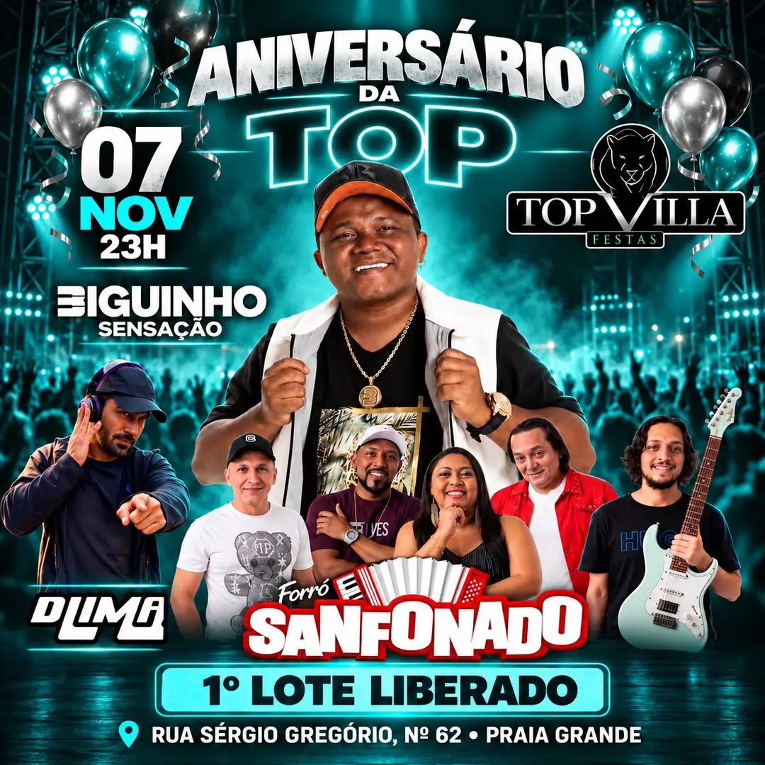 Flyer de Dlima, Biguinho Sensação e Forró Sanfonado