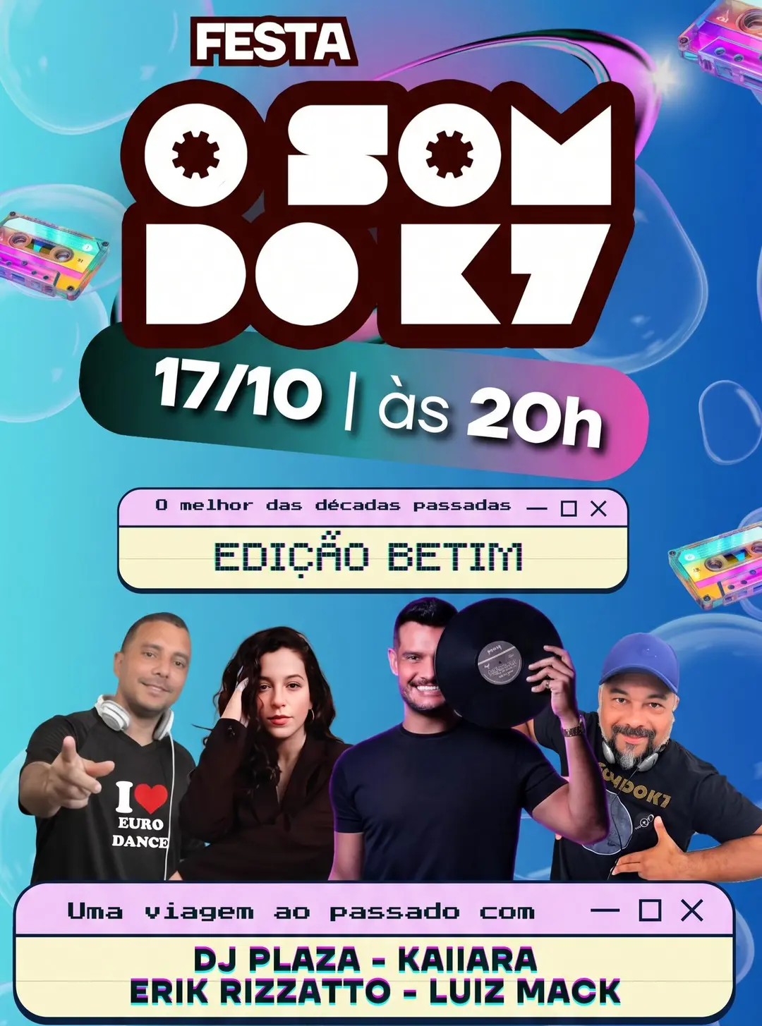 Flyer de DJ Erik Rizzatto, DJ Luiz Mack e Kaiiara