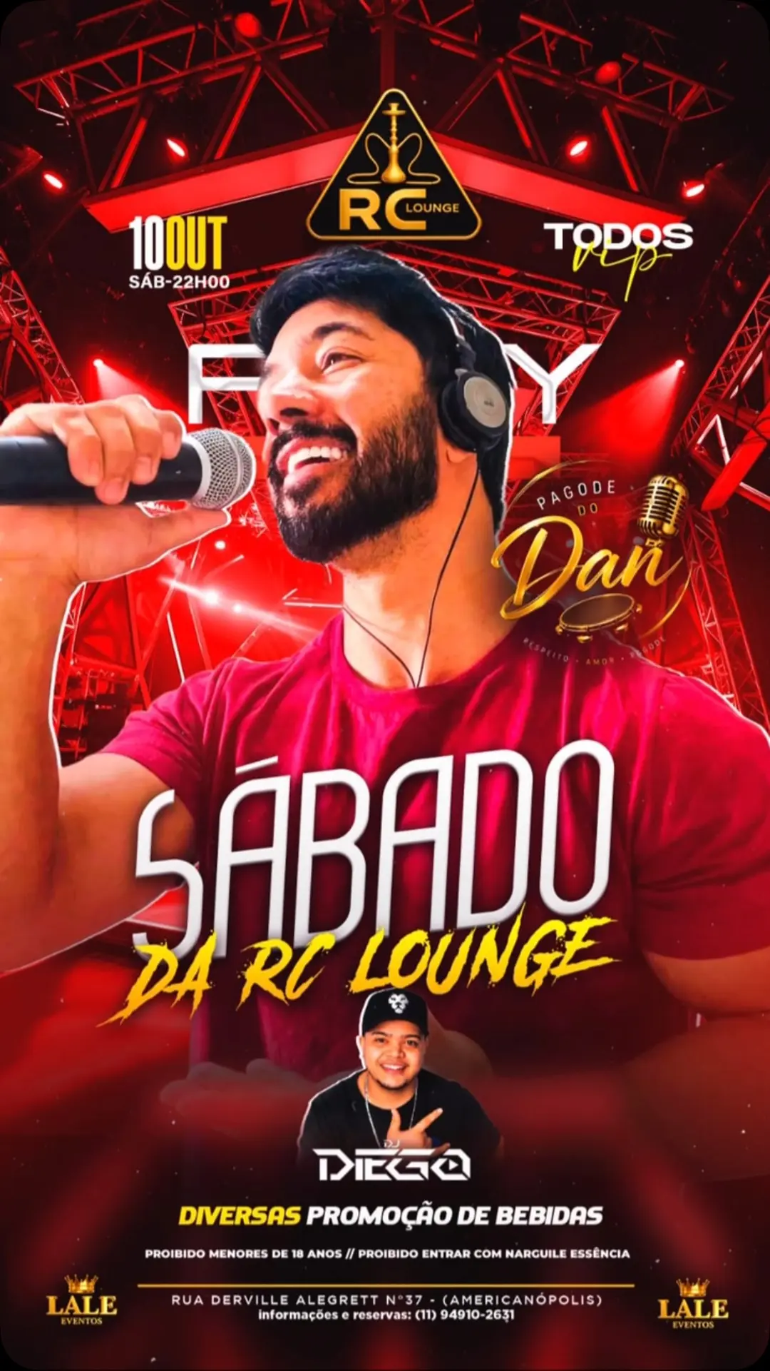 Flyer de Pagode do DAN e DJ Diego