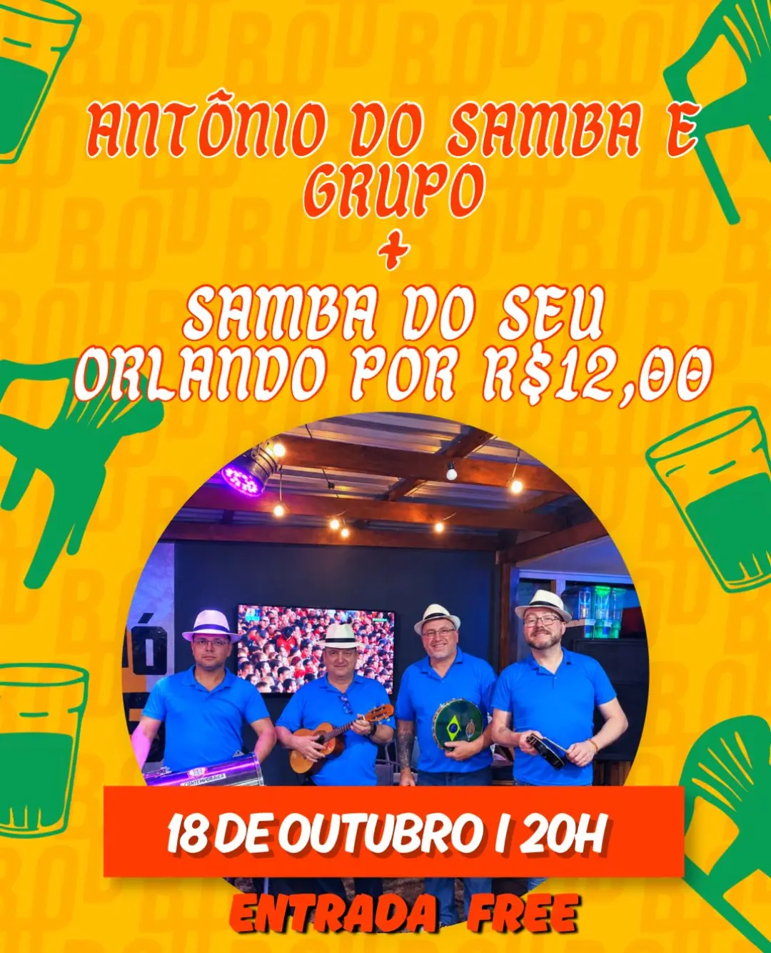 Flyer de Antônio do Samba e Grupo e Samba do Seu Orlando