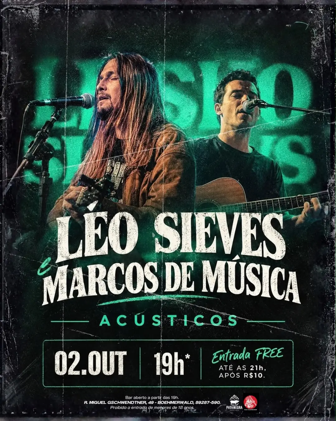 Flyer de Marcos Eduardo e Leo Sieves